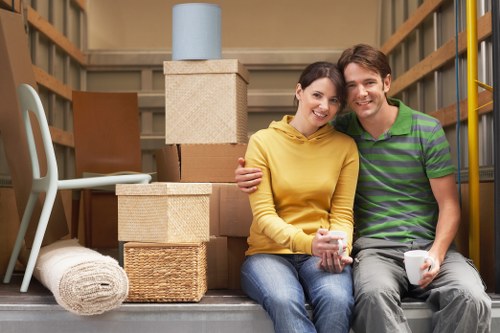 Waste items and packing materials arranged for lawful disposal