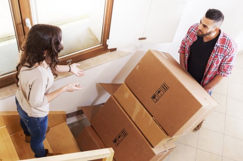 Removal van outside a Watford property during moving day